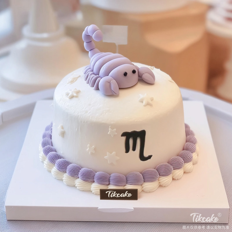 原创天蝎座主题翻糖鲜奶蛋糕三（10.24-11.22）