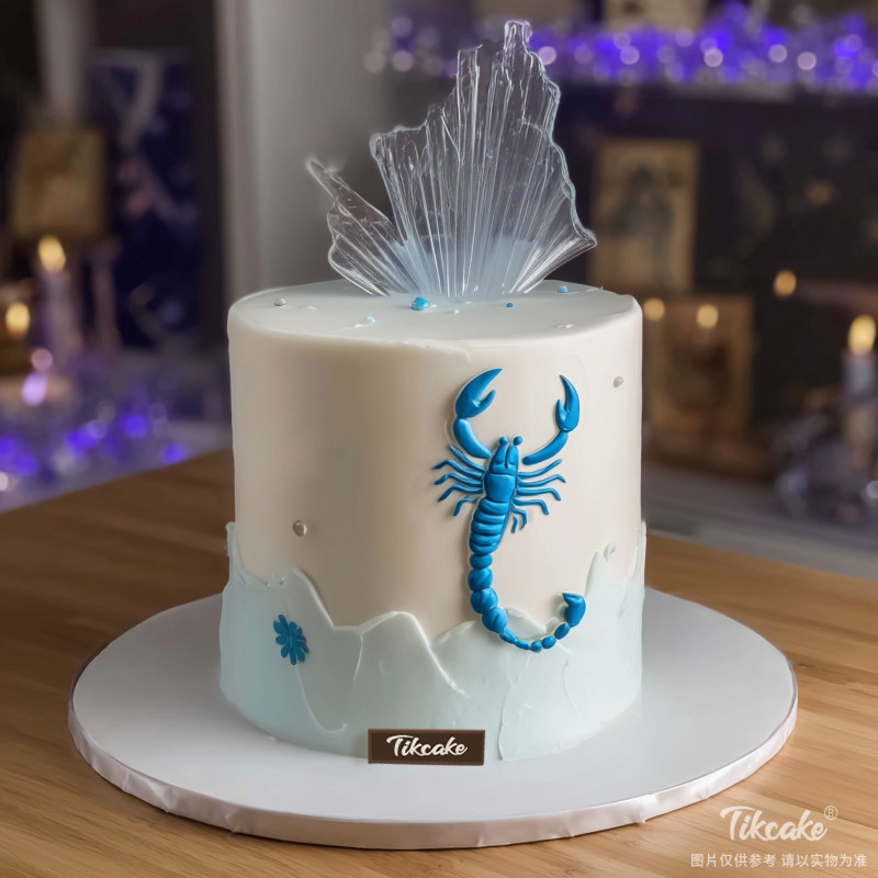 原创天蝎座主题翻糖鲜奶蛋糕五（10.24-11.22）