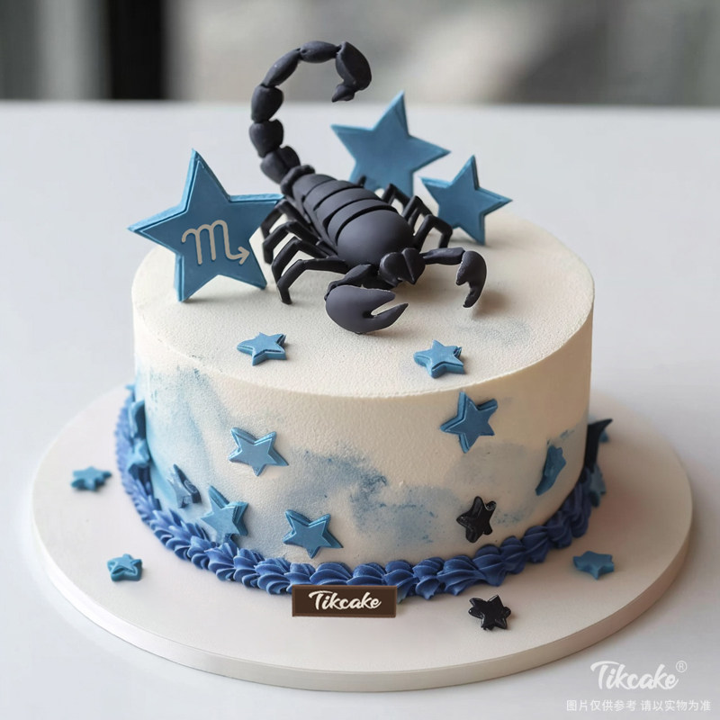 原创天蝎座主题翻糖鲜奶蛋糕八（10.24-11.22）