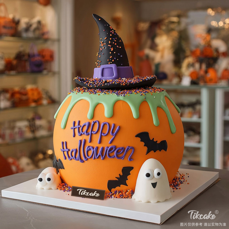 原创万圣节主题翻糖鲜奶蛋糕（四）