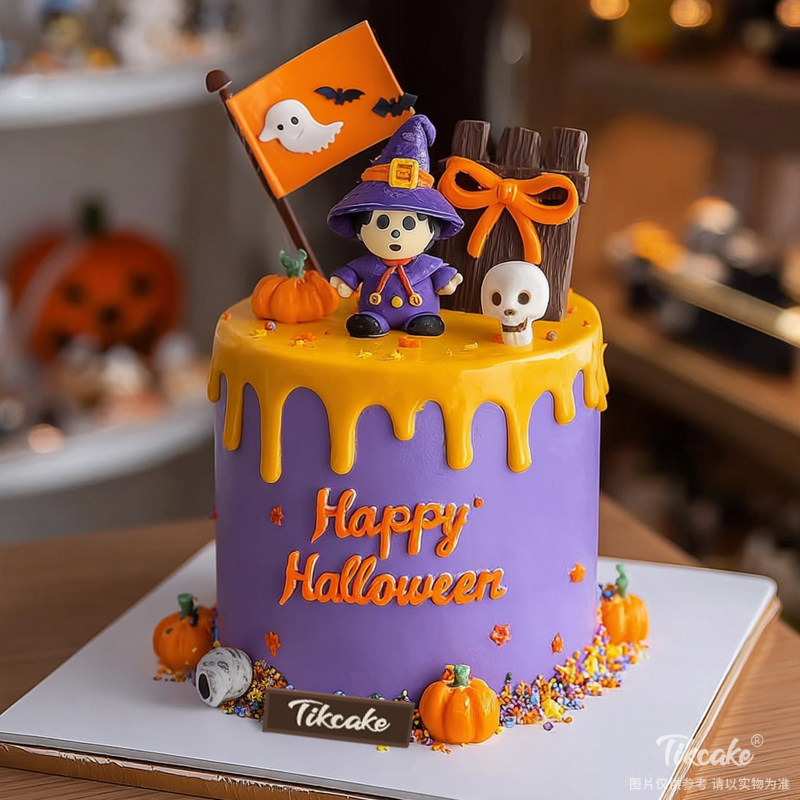 原创万圣节主题翻糖鲜奶蛋糕（八）