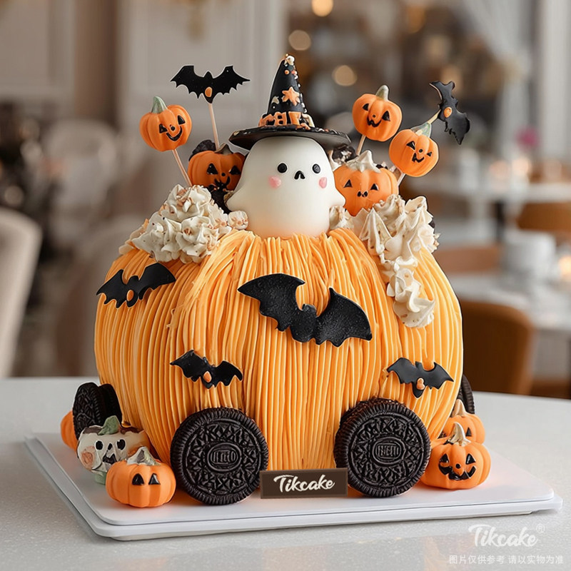 原创万圣节主题翻糖鲜奶蛋糕（九）