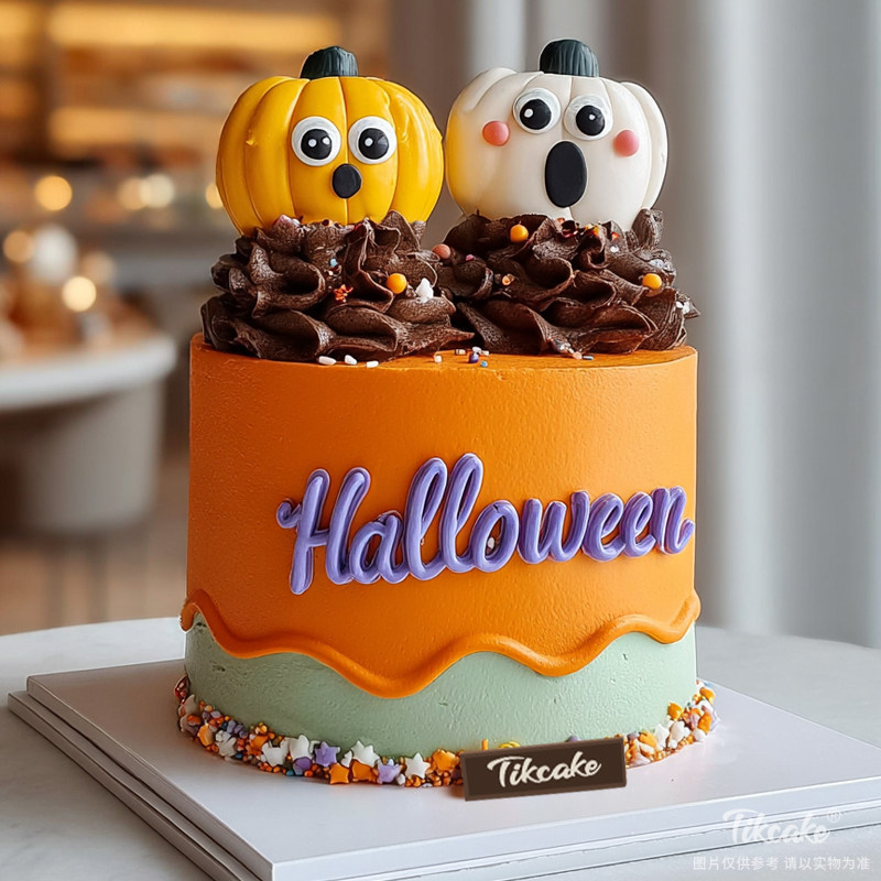 原创万圣节主题翻糖鲜奶蛋糕（十五）