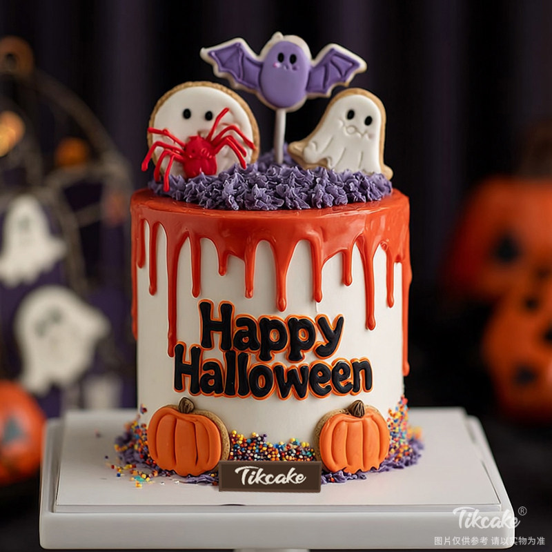 原创万圣节主题翻糖鲜奶蛋糕（十八）