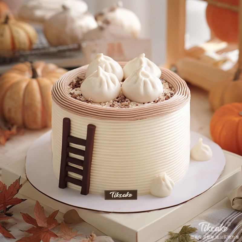 原创“小笼包”主题翻糖鲜奶蛋糕