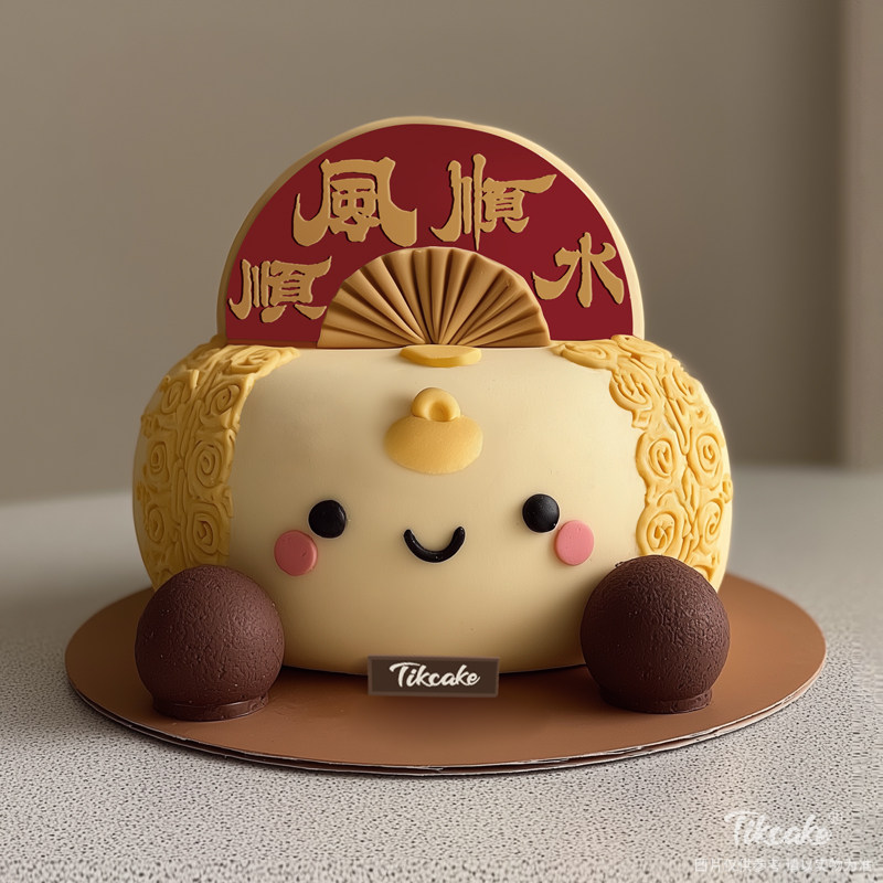 原创“顺风顺水”主题翻糖鲜奶蛋糕