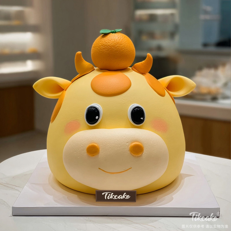 原创十二生肖牛主题翻糖鲜奶蛋糕（五）