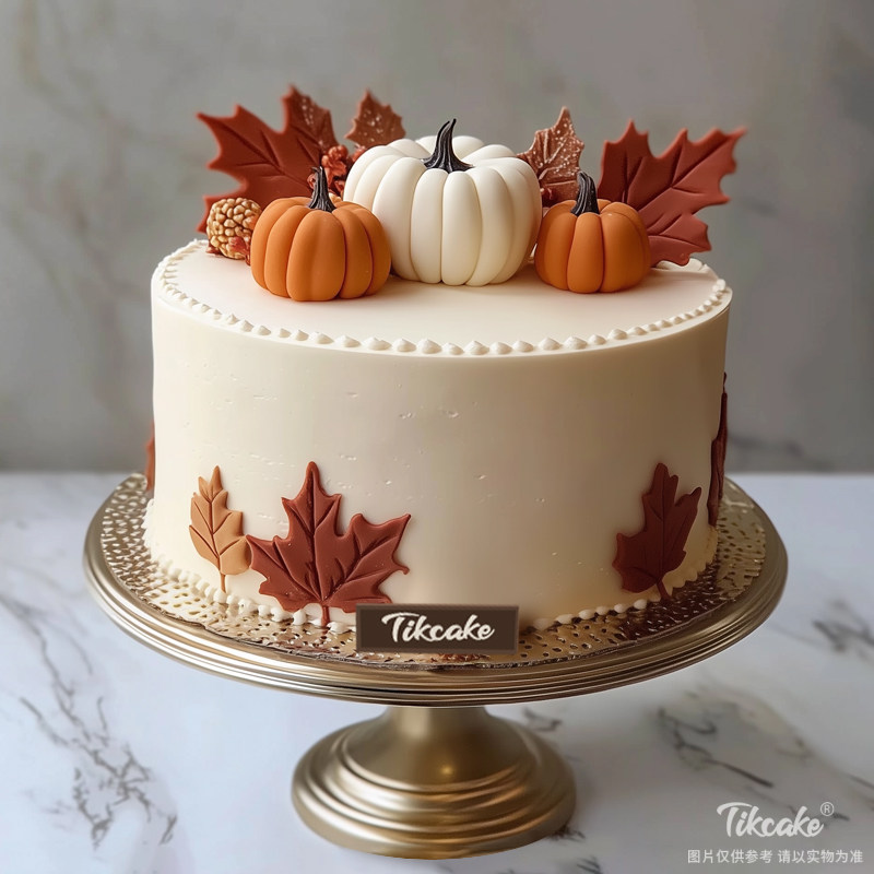 原创感恩节主题翻糖鲜奶蛋糕（六）