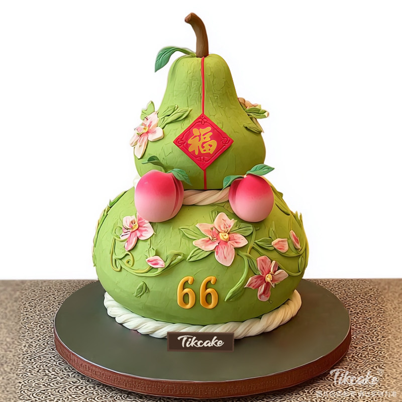 原创“福禄”主题翻糖鲜奶蛋糕