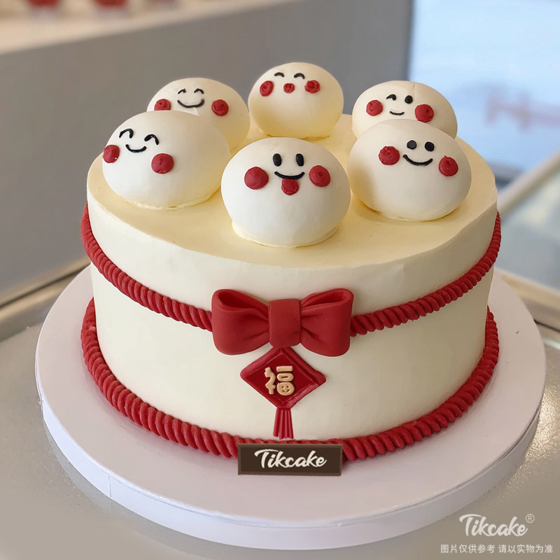 原创“福”字主题翻糖鲜奶蛋糕