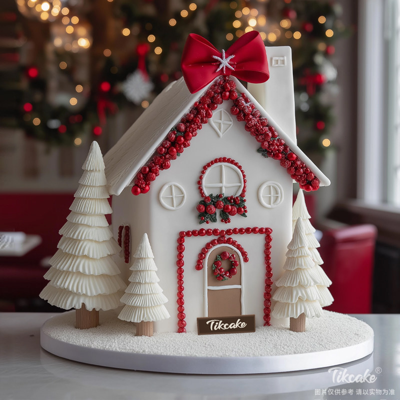 原创圣诞节主题翻糖鲜奶蛋糕（九）