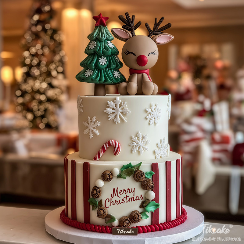 原创圣诞节主题翻糖鲜奶蛋糕（十）