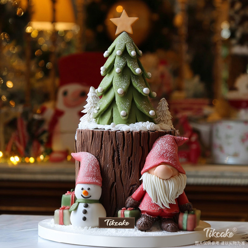 原创圣诞节主题翻糖鲜奶蛋糕（十一）