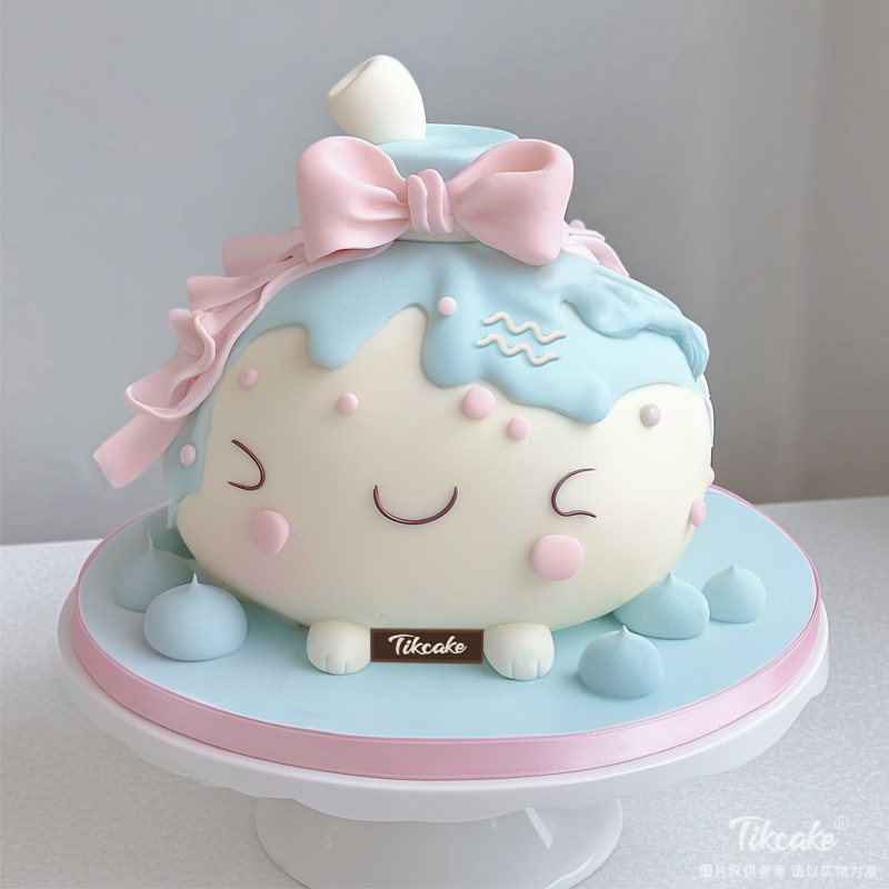 原创水瓶座主题翻糖鲜奶蛋糕四（1.20-2.18）