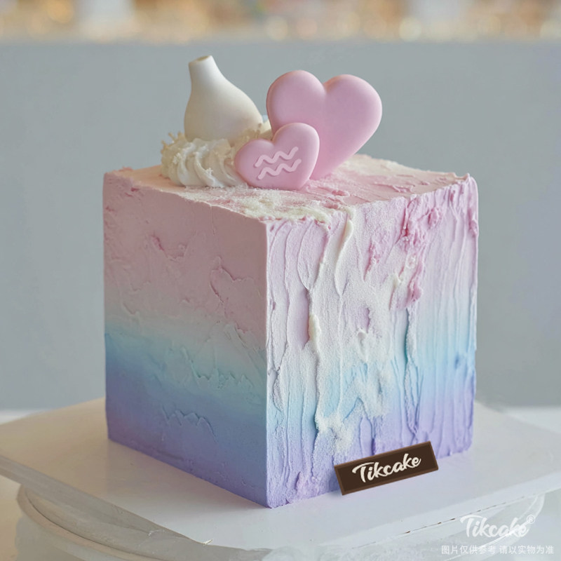 原创水瓶座主题方形鲜奶蛋糕（1.20-2.18）