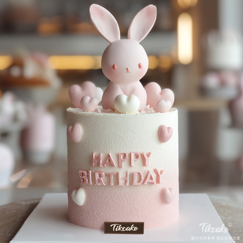 原创十二生肖兔主题翻糖鲜奶蛋糕（六）