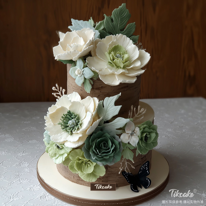 原创森系小清新翻糖鲜奶蛋糕