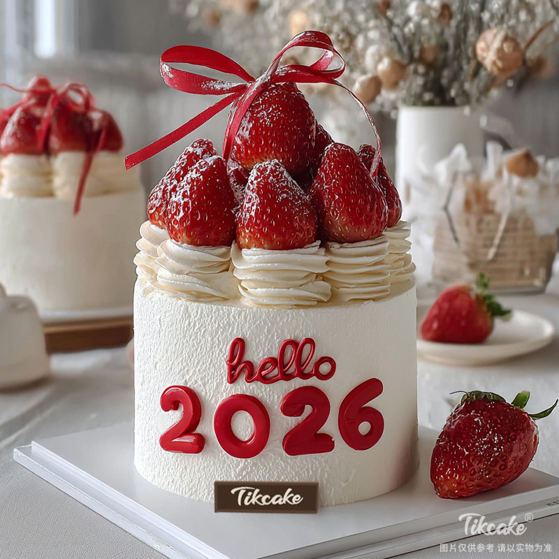 原创2026新年主题水果鲜奶蛋糕（八）