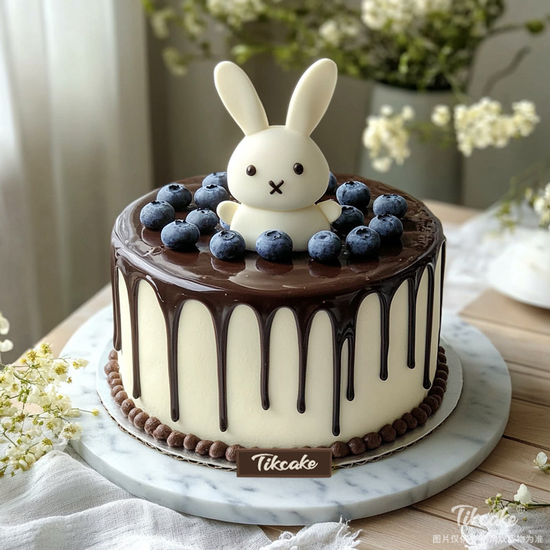 原创十二生肖兔主题翻糖鲜奶蛋糕（七）