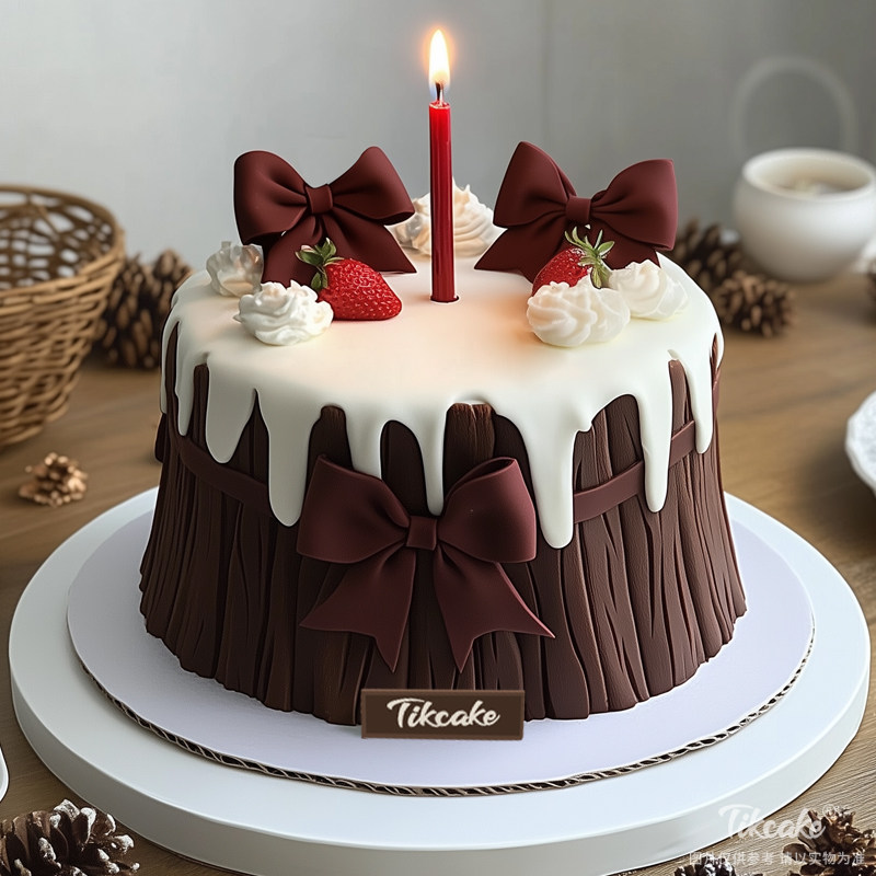 原创森系小清新翻糖鲜奶蛋糕（二）