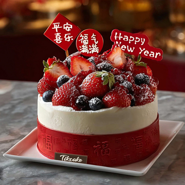原创2026新年主题水果鲜奶蛋糕（五）