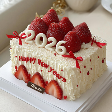 原创2026新年主题水果鲜奶蛋糕（七）