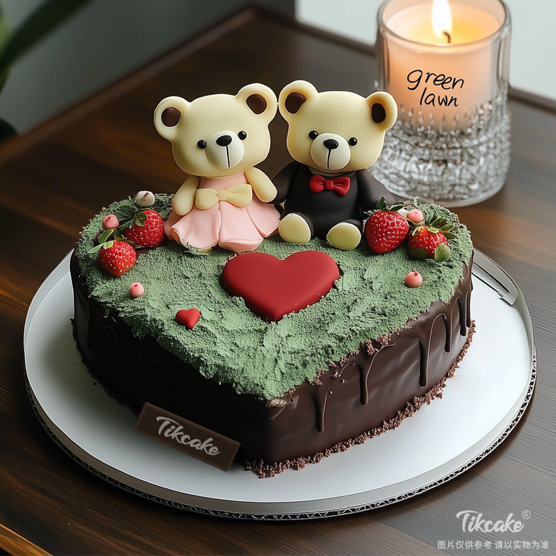 原创爱心主题翻糖鲜奶蛋糕（十二）