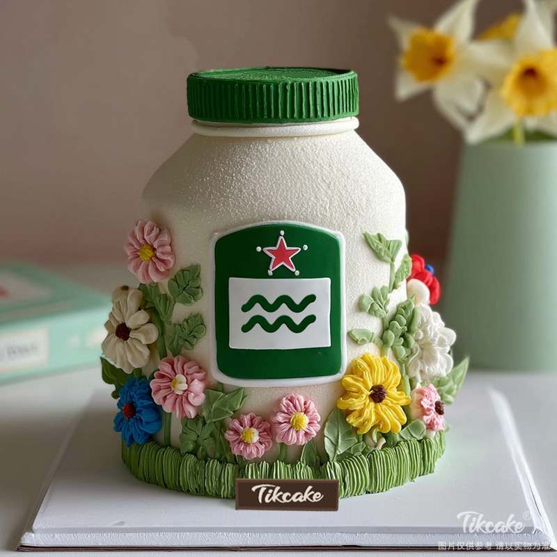 原创水瓶座主题翻糖鲜奶蛋糕十三（1.20-2.18）