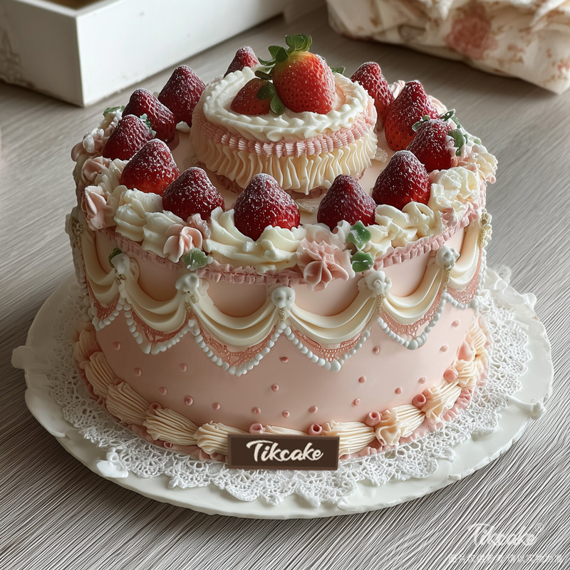 原创草莓主题水果鲜奶蛋糕（七）
