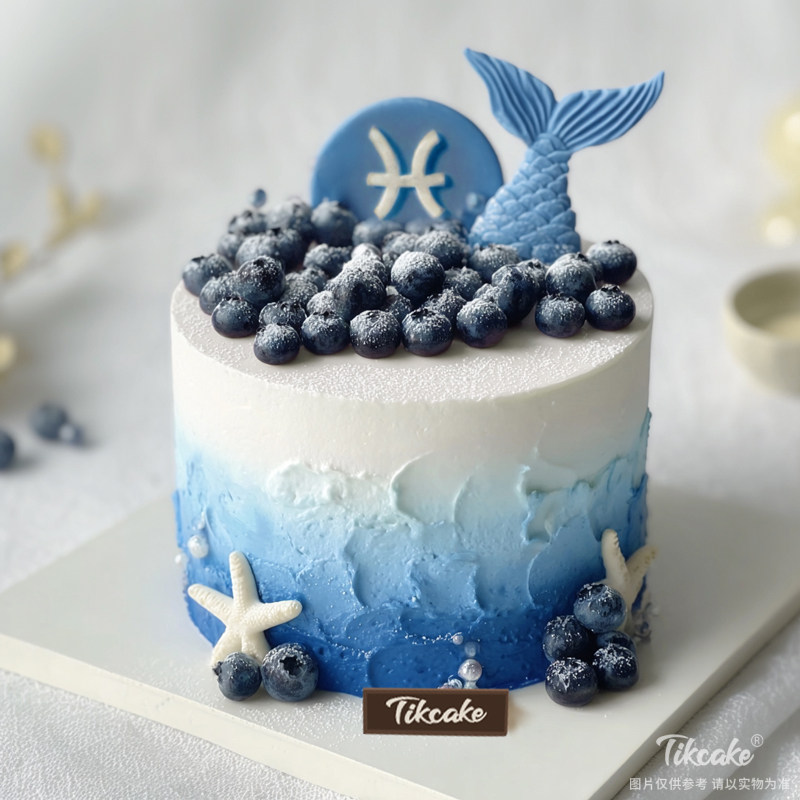 原创双鱼座主题水果鲜奶蛋糕四（2.19-3.20）