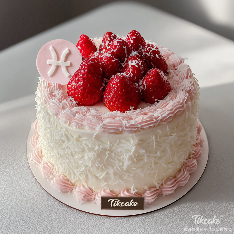 原创双鱼座主题水果鲜奶蛋糕五（2.19-3.20）