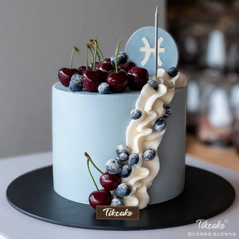 原创双鱼座主题水果鲜奶蛋糕六（2.19-3.20）