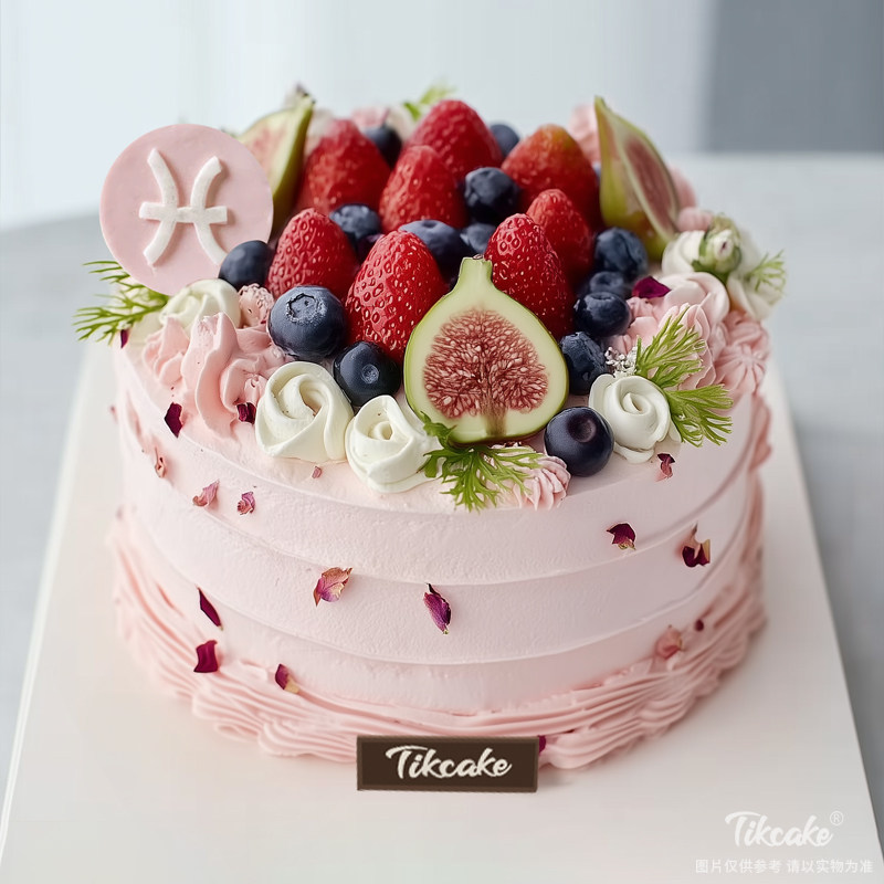 原创双鱼座主题水果鲜奶蛋糕七（2.19-3.20）
