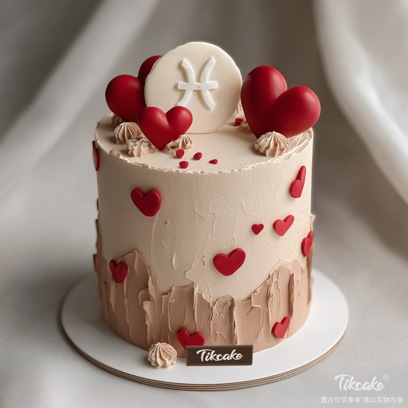 原创双鱼座主题翻糖鲜奶蛋糕十（2.19-3.20）
