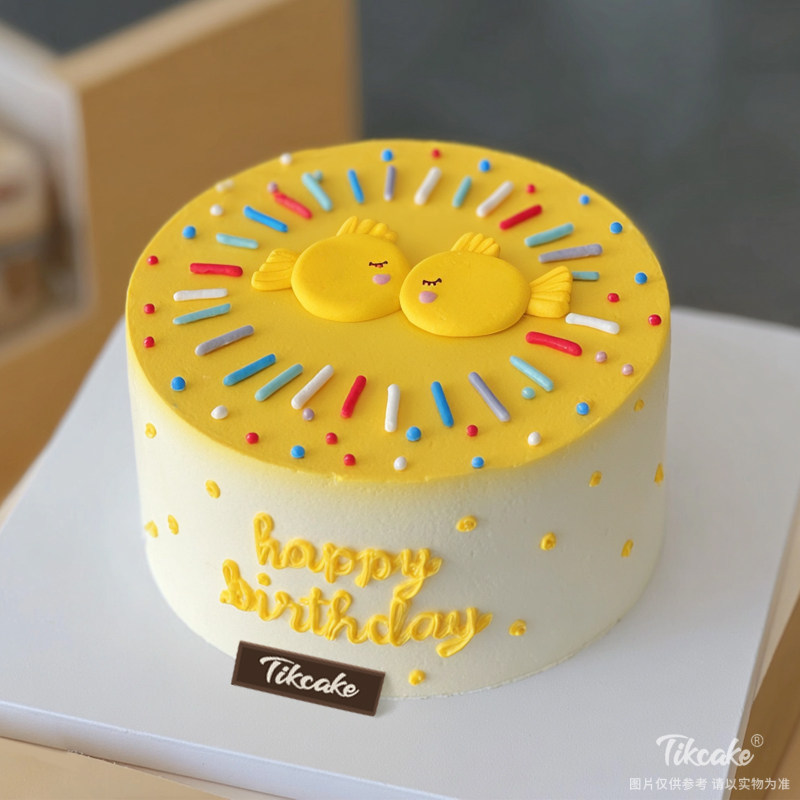 原创双鱼座主题翻糖鲜奶蛋糕十一（2.19-3.20）