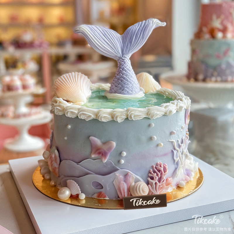 原创双鱼座主题翻糖鲜奶蛋糕十五（2.19-3.20）