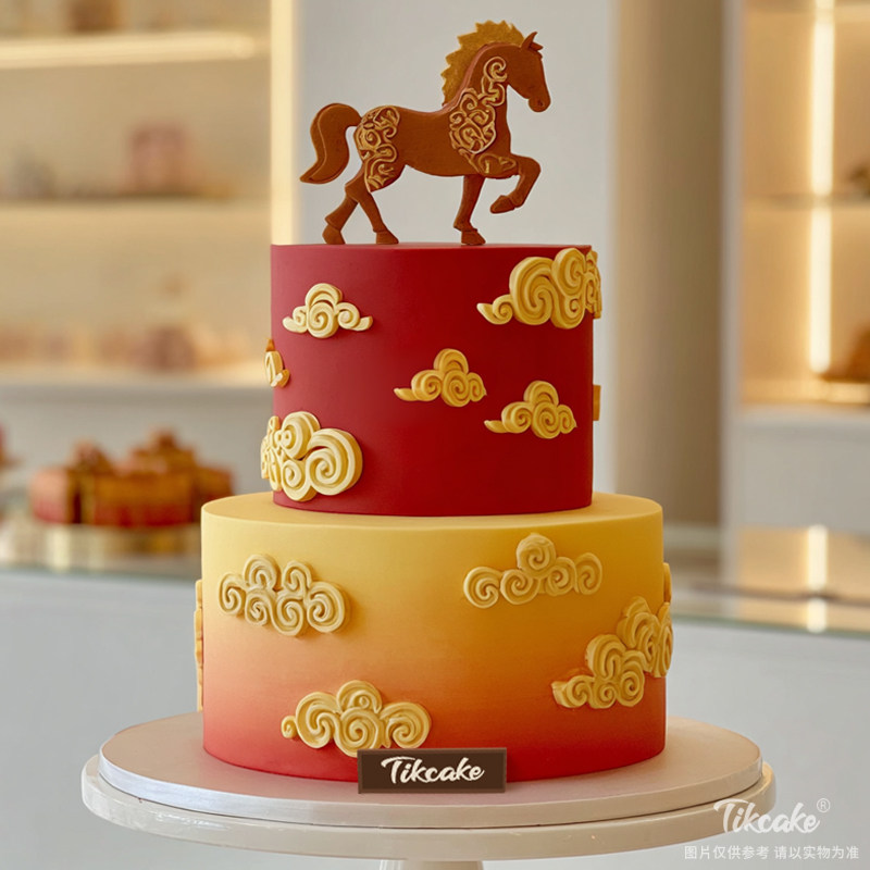 原创十二生肖马主题翻糖鲜奶蛋糕（十）
