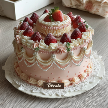 原创草莓主题水果鲜奶蛋糕（七）