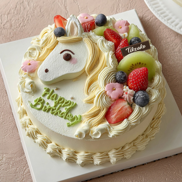 原创十二生肖马主题水果鲜奶蛋糕