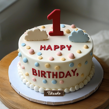 原创宝宝周岁主题鲜奶蛋糕