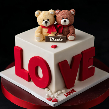 原创“love”主题翻糖鲜奶蛋糕