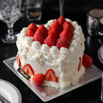 原创爱心主题草莓鲜奶蛋糕