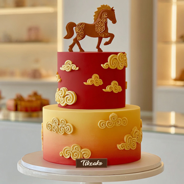 原创十二生肖马主题翻糖鲜奶蛋糕（十）