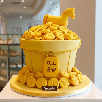 原创十二生肖马主题翻糖鲜奶蛋糕（十一）