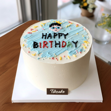 原创小男孩生日鲜奶蛋糕