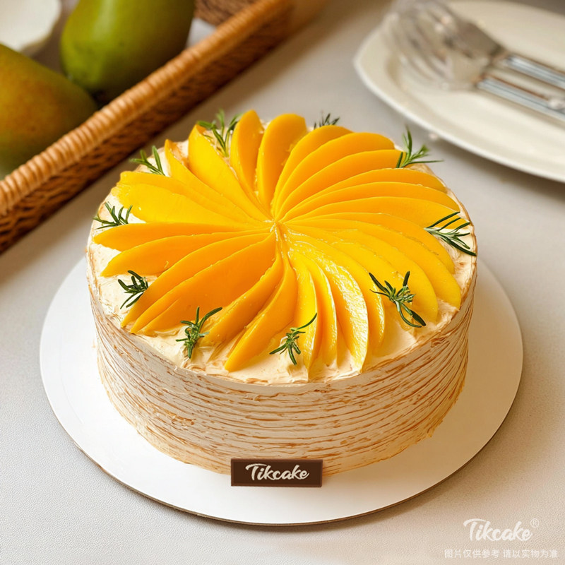 原创芒果主题水果鲜奶蛋糕（八）