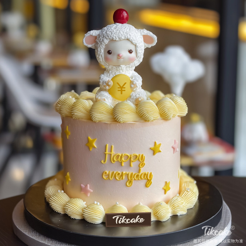 原创十二生肖羊主题翻糖鲜奶蛋糕（十一）