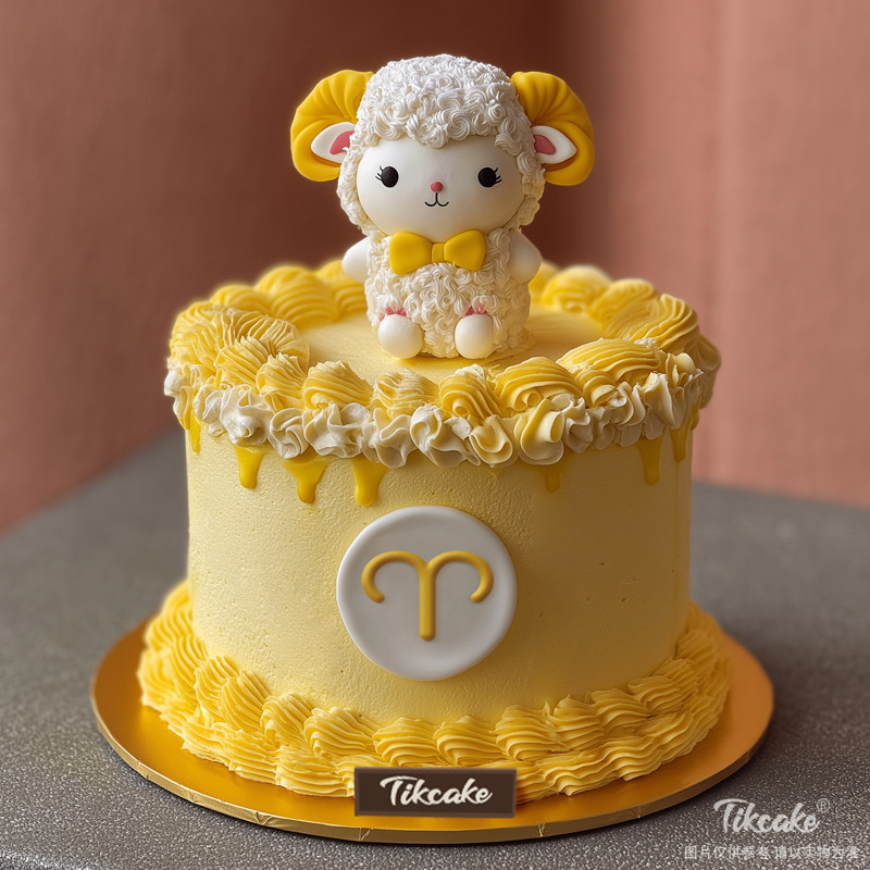 原创白羊座主题翻糖鲜奶蛋糕十（3.21-4.19）