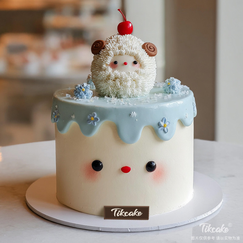 原创十二生肖羊主题鲜奶蛋糕