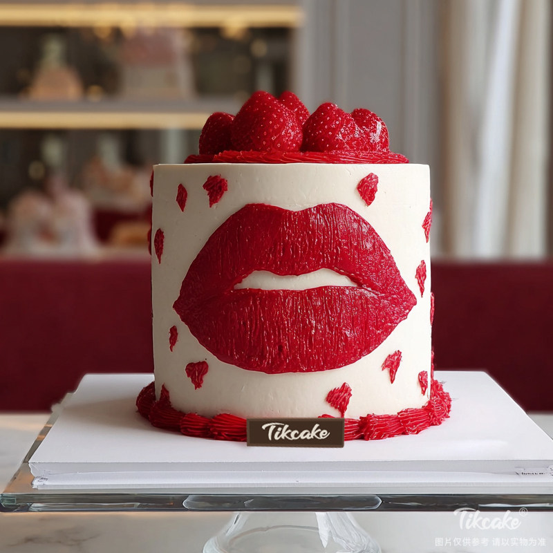 原创“女神”主题草莓鲜奶蛋糕